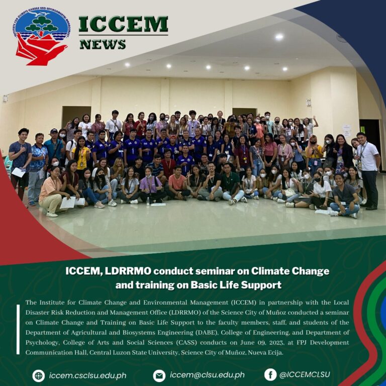 ICCEM, LDRRMO conduct seminar on Climate Change and training on Basic Life Support